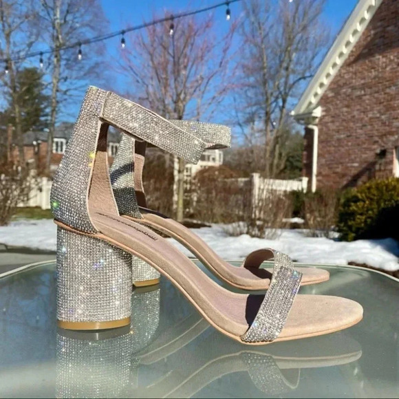Jeffrey Campbell Laura Crystal Embellished Ankle Sandals Cocktail Party Wedding - Picture 1 of 16